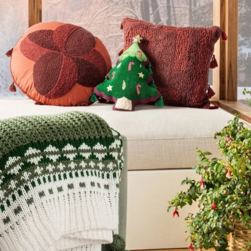 Christmas Tree Shaped Decorative Pillow from Opalhouse designed with Jungalow
